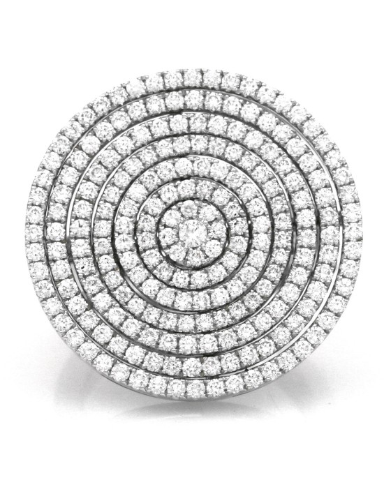 Diamond Pave 8 Row Circle Ring in White Gold
